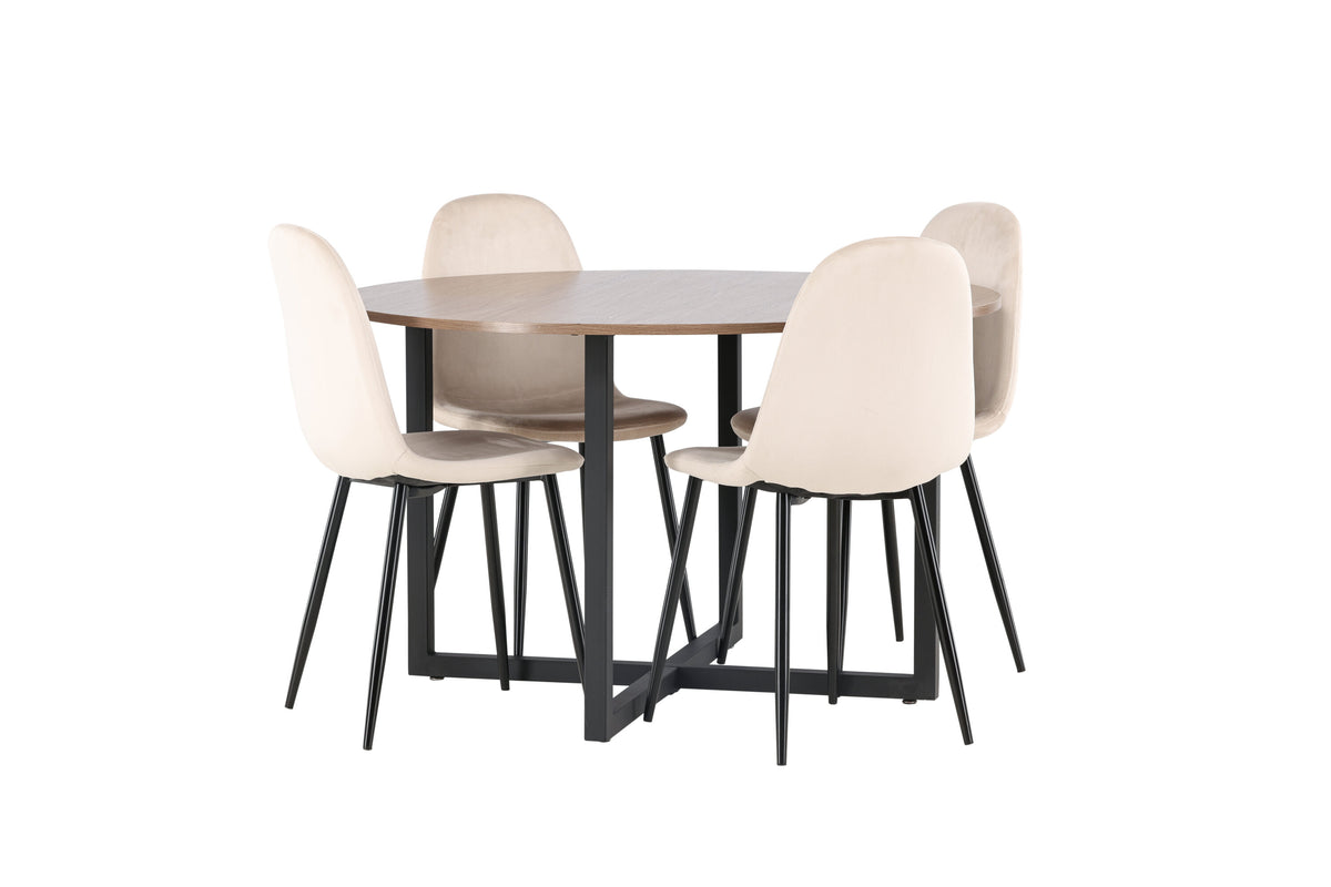 Durango Matbord med Polar Stolarna – Bord: ⌀120 Stol: 53,3x88x42,5