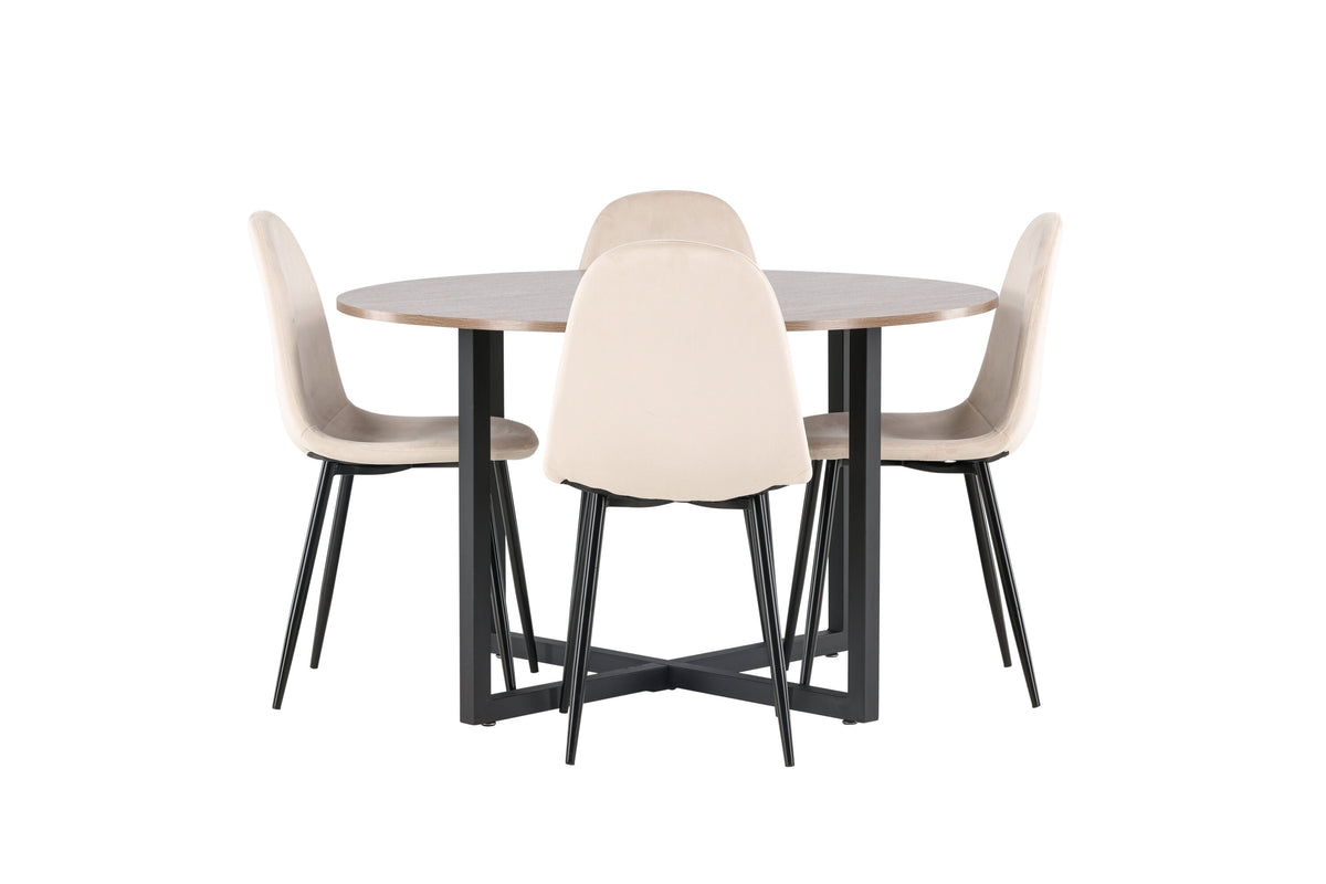 Durango Matbord med Polar Stolarna – Bord: ⌀120 Stol: 53,3x88x42,5