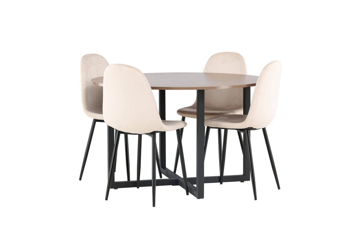 Durango Matbord med Polar Stolarna – Bord: ⌀120 Stol: 53,3x88x42,5