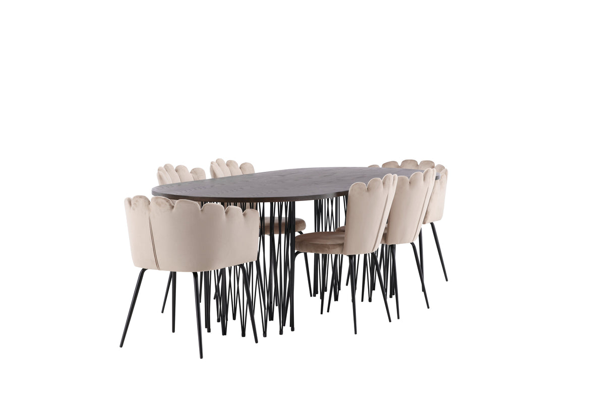 Stone Matbord med Limhamn Stolarna – Bord: 74x220x100 Stol: 42x82x44