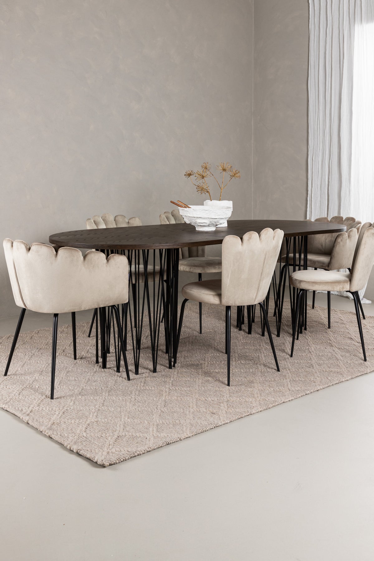 Stone Matbord med Limhamn Stolarna – Bord: 74x220x100 Stol: 42x82x44