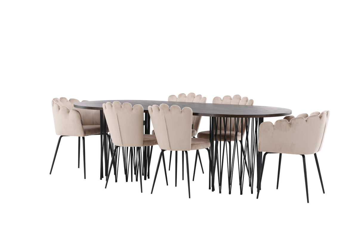 Stone Matbord med Limhamn Stolarna – Bord: 74x220x100 Stol: 42x82x44