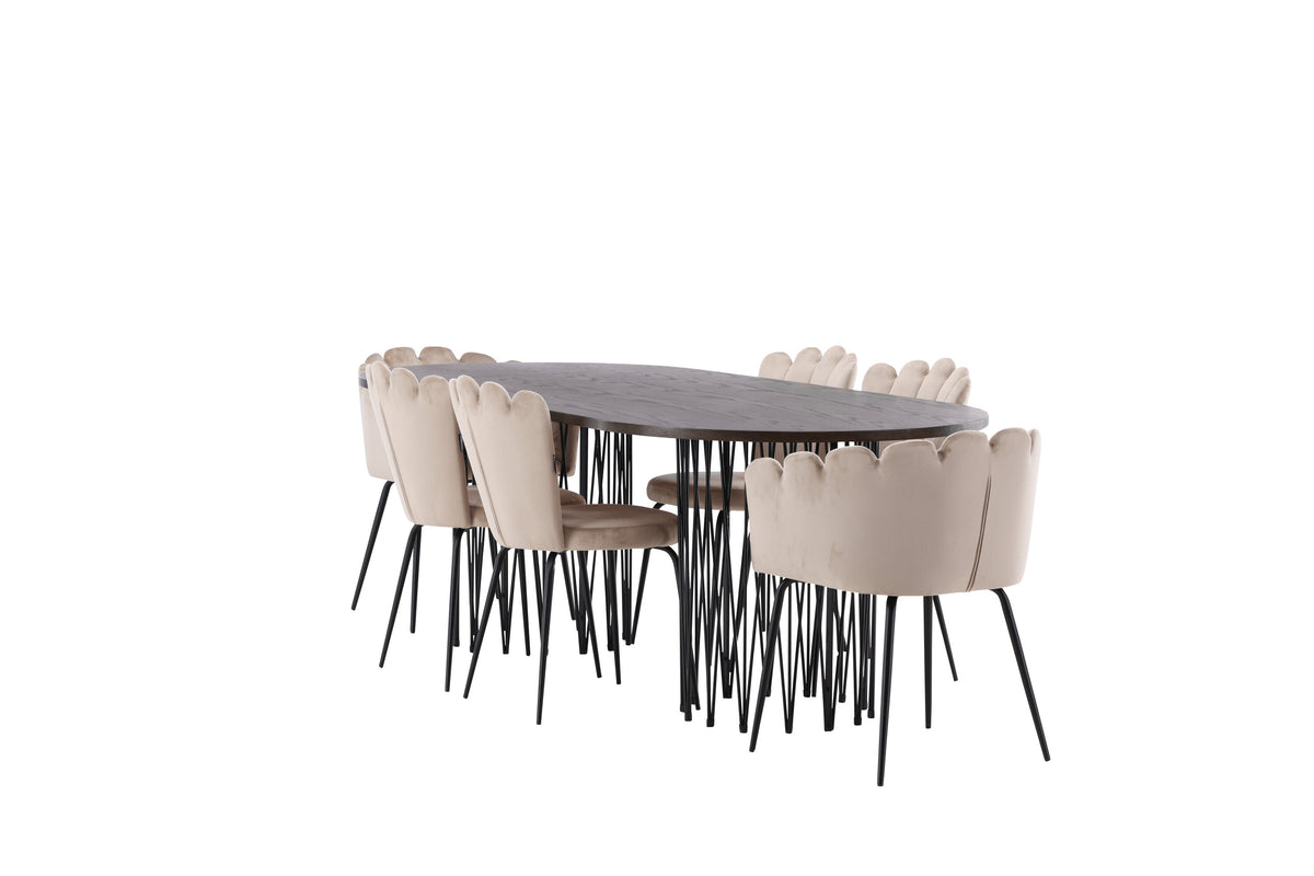 Stone Matbord med Limhamn Stolarna – Bord: 74x220x100 Stol: 42x82x44