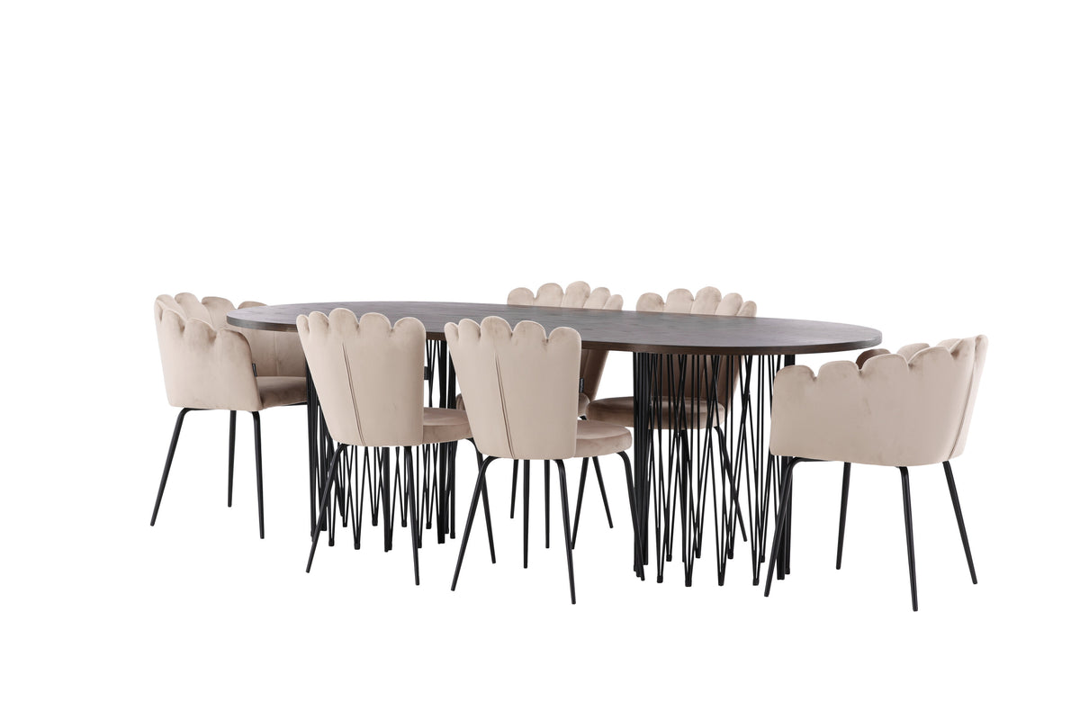 Stone Matbord med Limhamn Stolarna – Bord: 74x220x100 Stol: 42x82x44