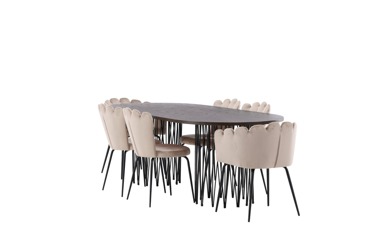 Stone Matbord med Limhamn Stolarna – Bord: 74x220x100 Stol: 42x82x44