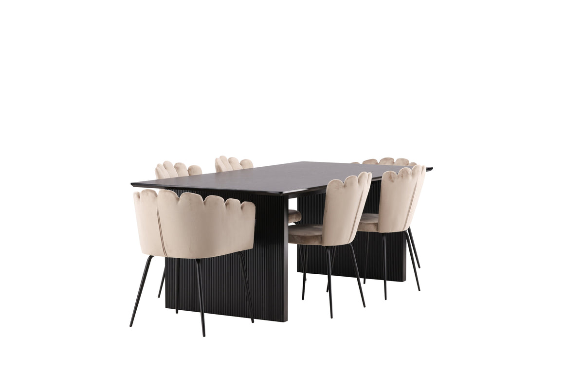 Vail Matbord med Limhamn Stolarna – Bord: 75x200x100 Stol: 42x82x44