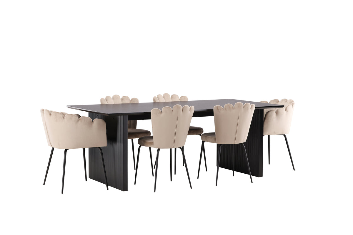 Vail Matbord med Limhamn Stolarna – Bord: 75x200x100 Stol: 42x82x44