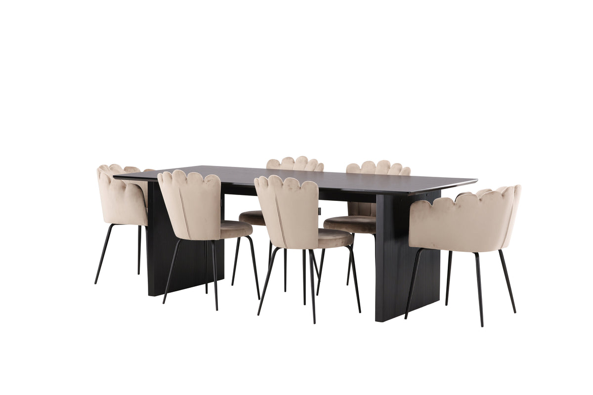 Vail Matbord med Limhamn Stolarna – Bord: 75x200x100 Stol: 42x82x44