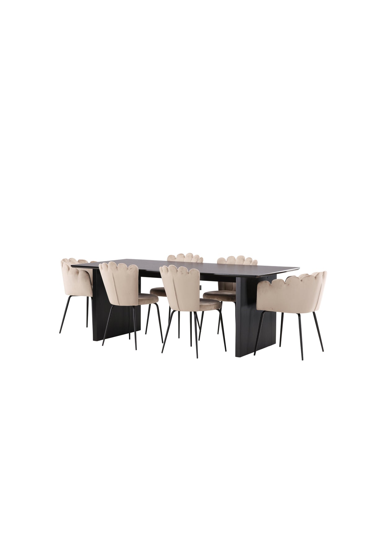 Vail Matbord med Limhamn Stolarna – Bord: 75x200x100 Stol: 42x82x44