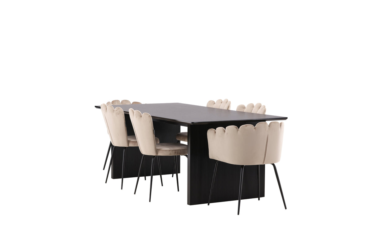 Vail Matbord med Limhamn Stolarna – Bord: 75x200x100 Stol: 42x82x44
