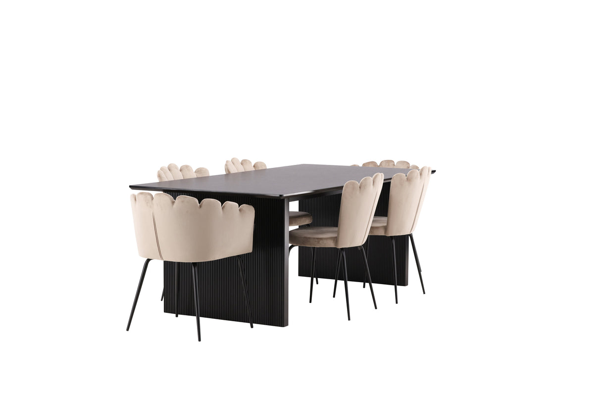 Vail Matbord med Limhamn Stolarna – Bord: 75x200x100 Stol: 42x82x44