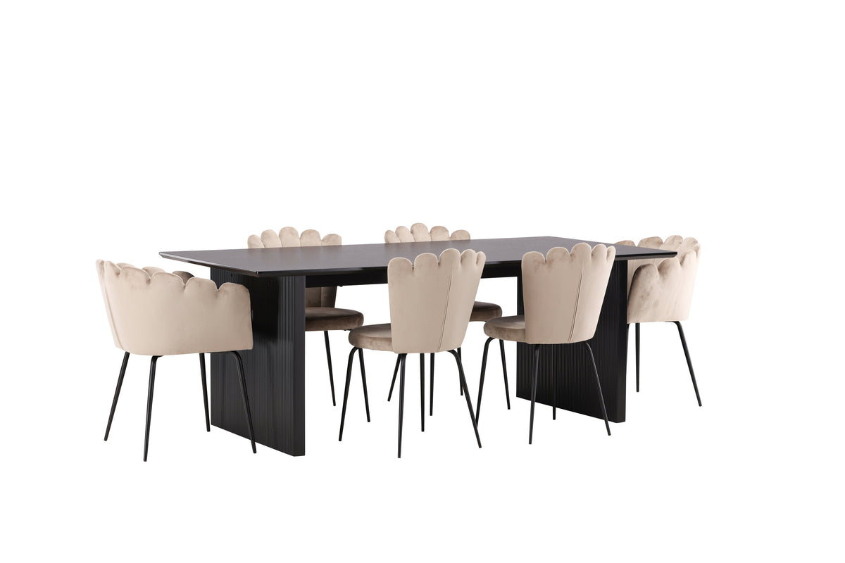 Vail Matbord med Limhamn Stolarna – Bord: 75x200x100 Stol: 42x82x44