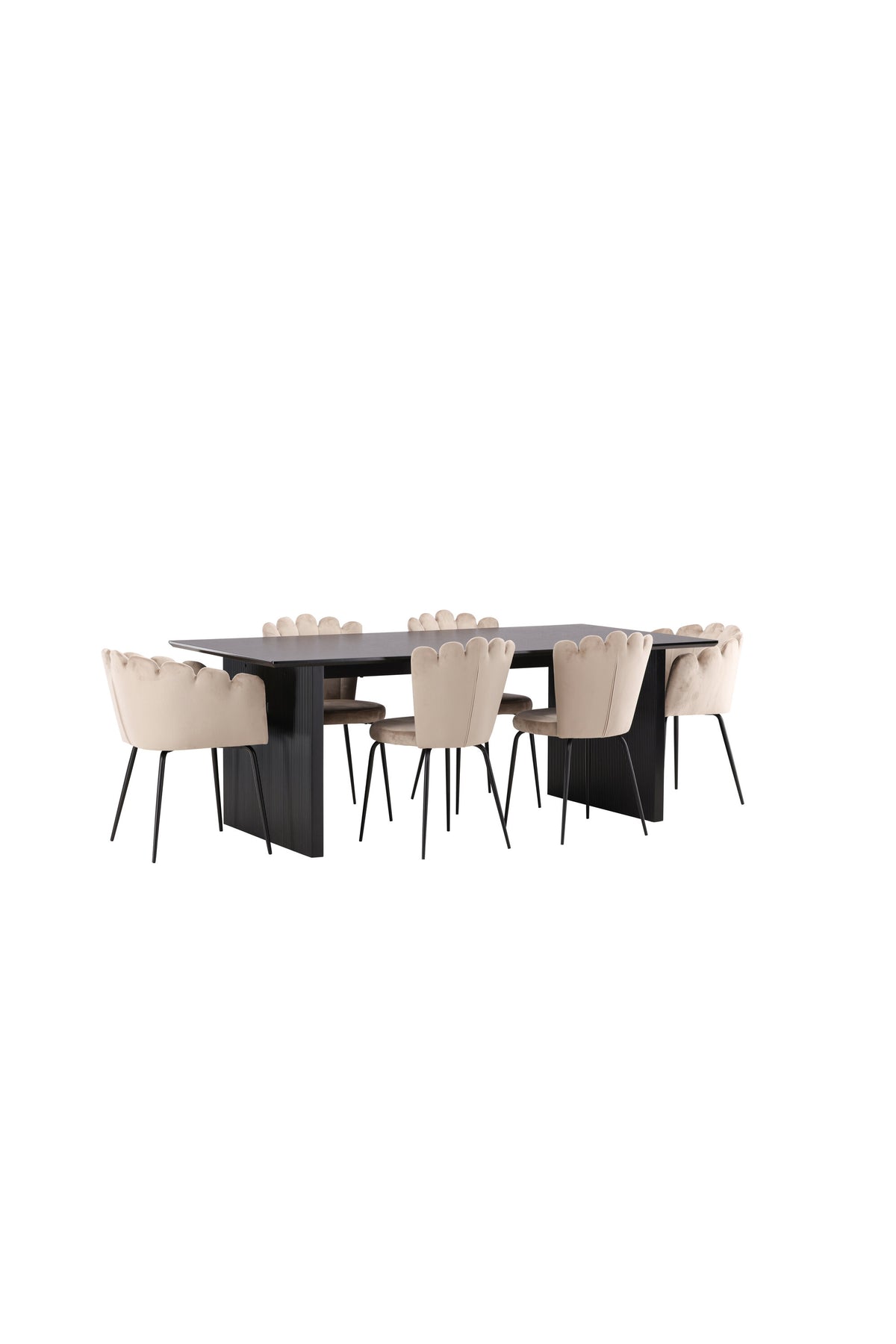Vail Matbord med Limhamn Stolarna – Bord: 75x200x100 Stol: 42x82x44