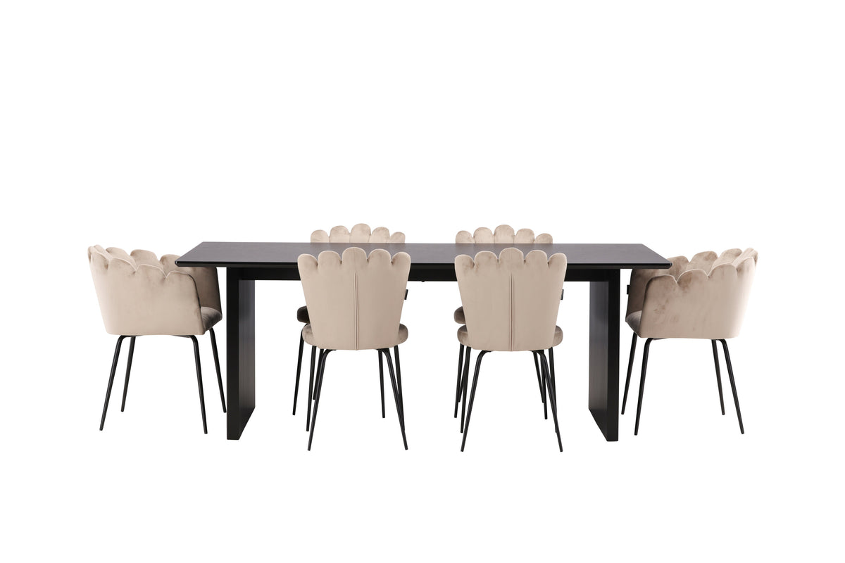 Vail Matbord med Limhamn Stolarna – Bord: 75x200x100 Stol: 42x82x44