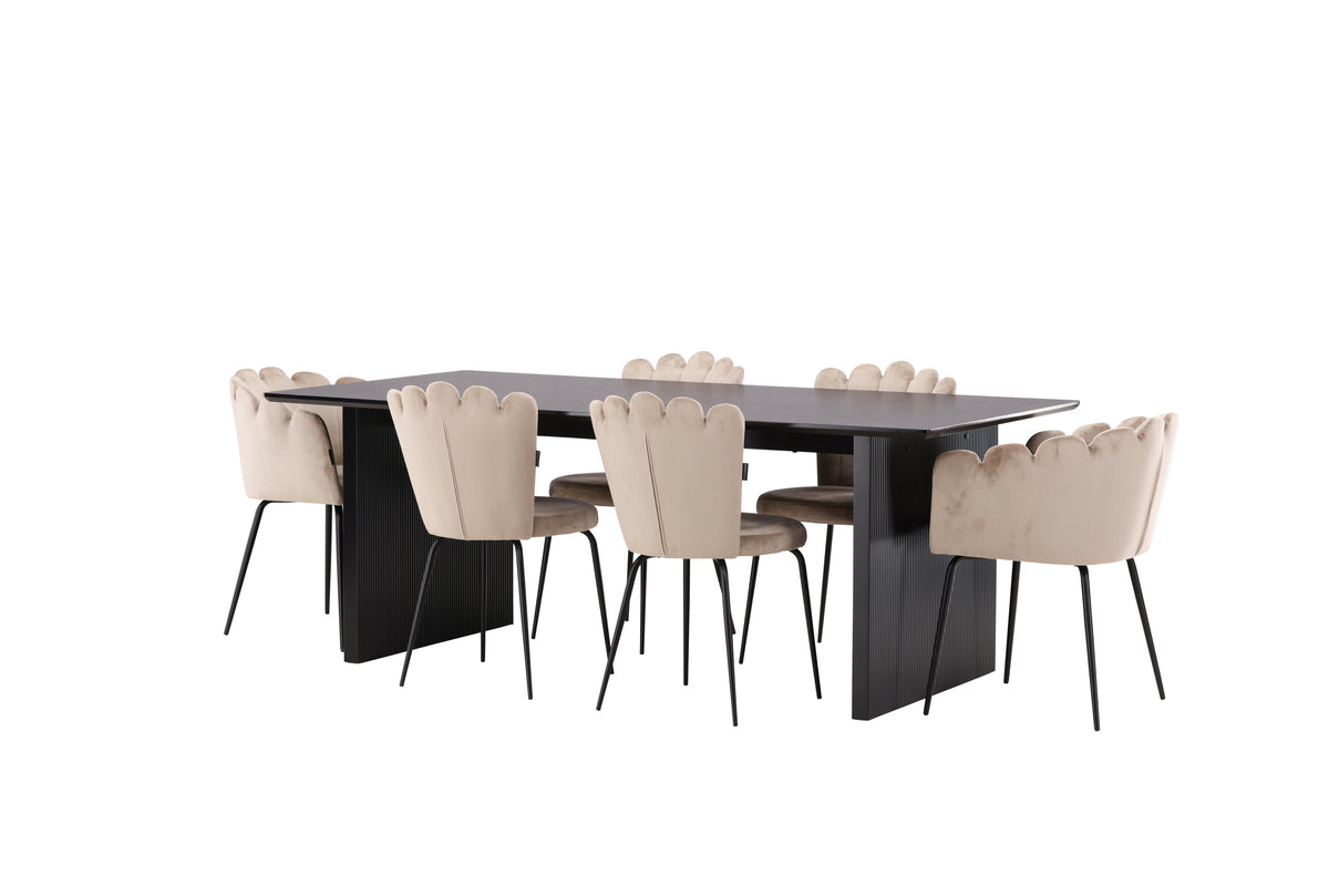 Vail Matbord med Limhamn Stolarna – Bord: 75x200x100 Stol: 42x82x44