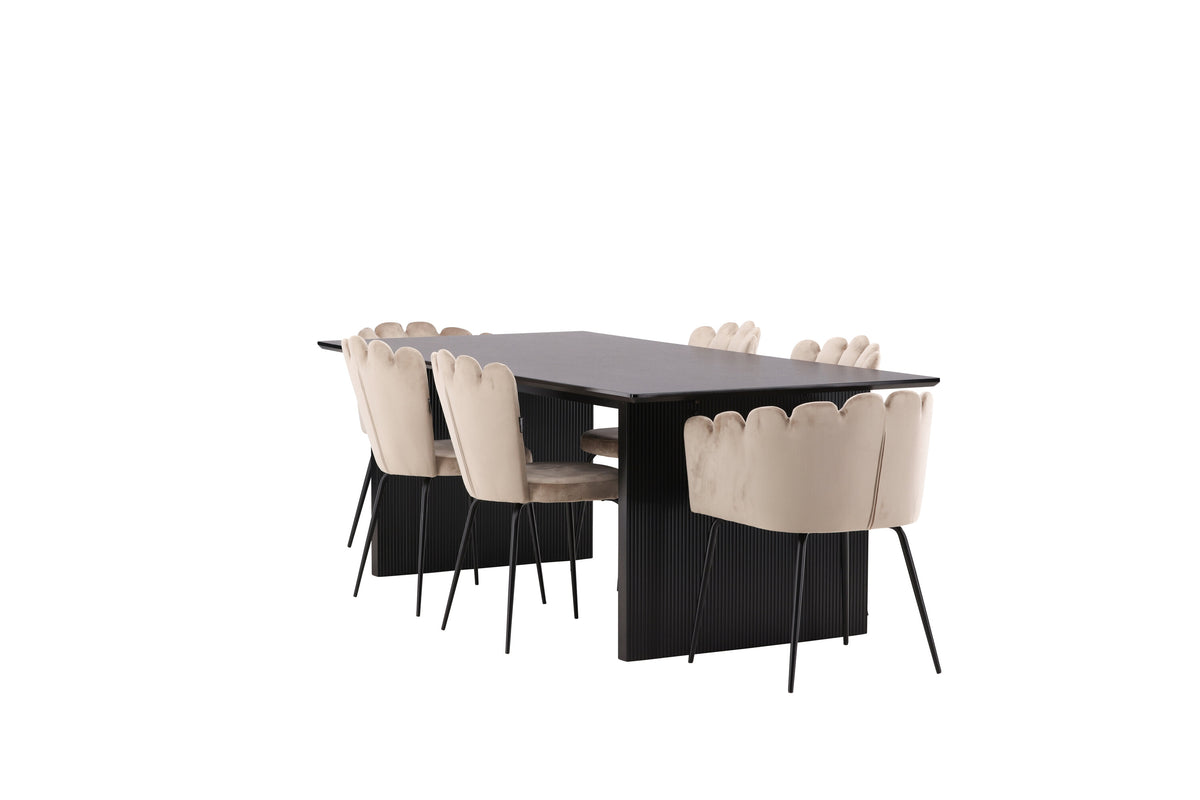 Vail Matbord med Limhamn Stolarna – Bord: 75x200x100 Stol: 42x82x44