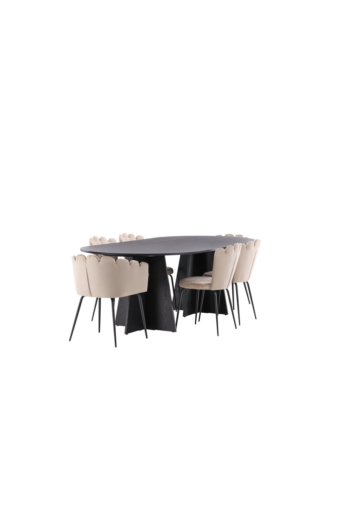 Bootcut Matbord med Limhamn Stolarna – Bord: 75x230x115 Stol: 42x82x44