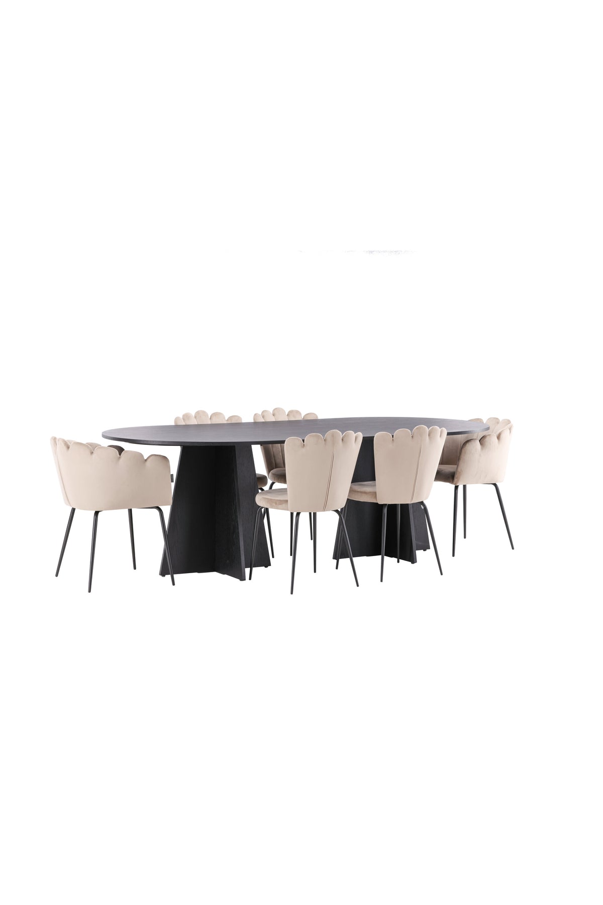 Bootcut Matbord med Limhamn Stolarna – Bord: 75x230x115 Stol: 42x82x44