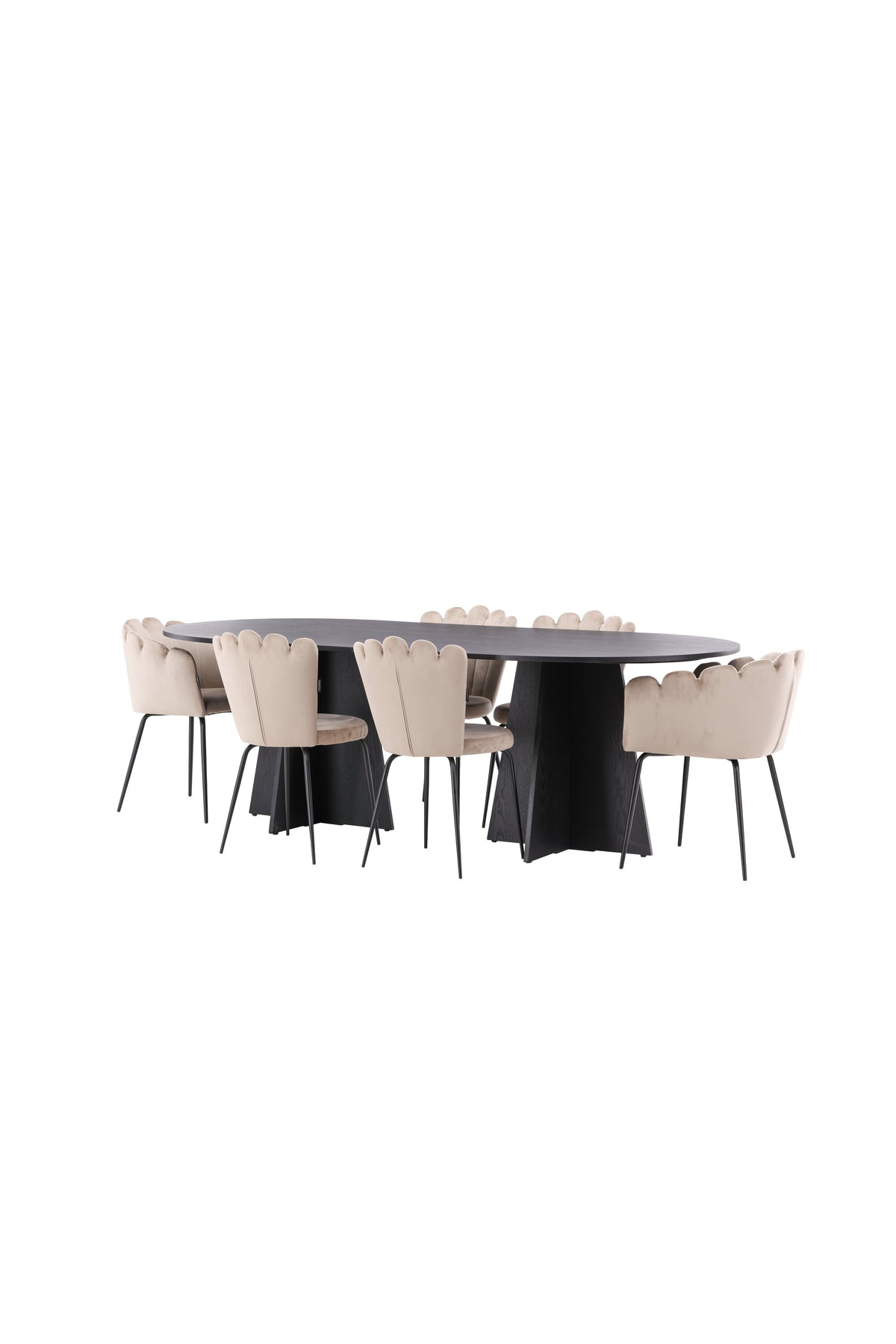Bootcut Matbord med Limhamn Stolarna – Bord: 75x230x115 Stol: 42x82x44