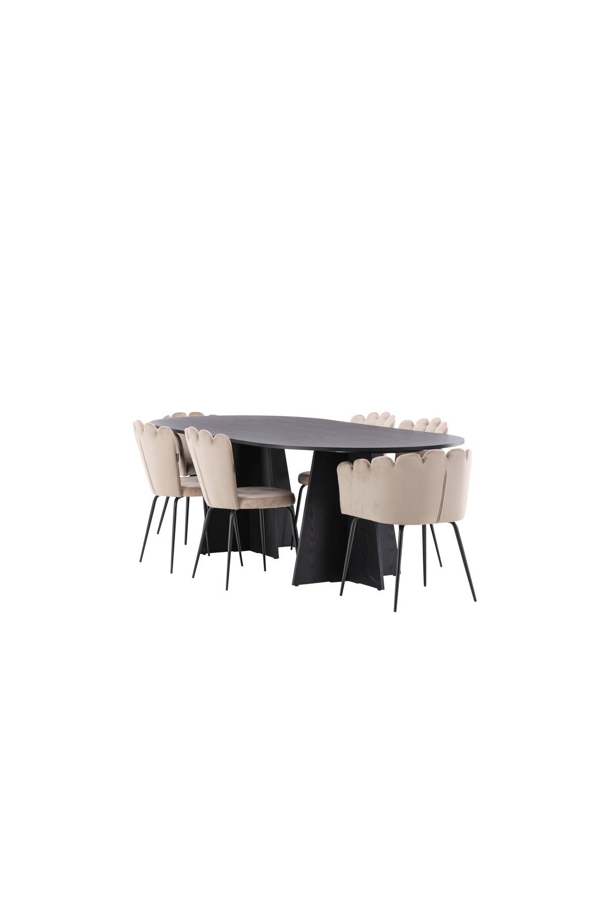 Bootcut Matbord med Limhamn Stolarna – Bord: 75x230x115 Stol: 42x82x44