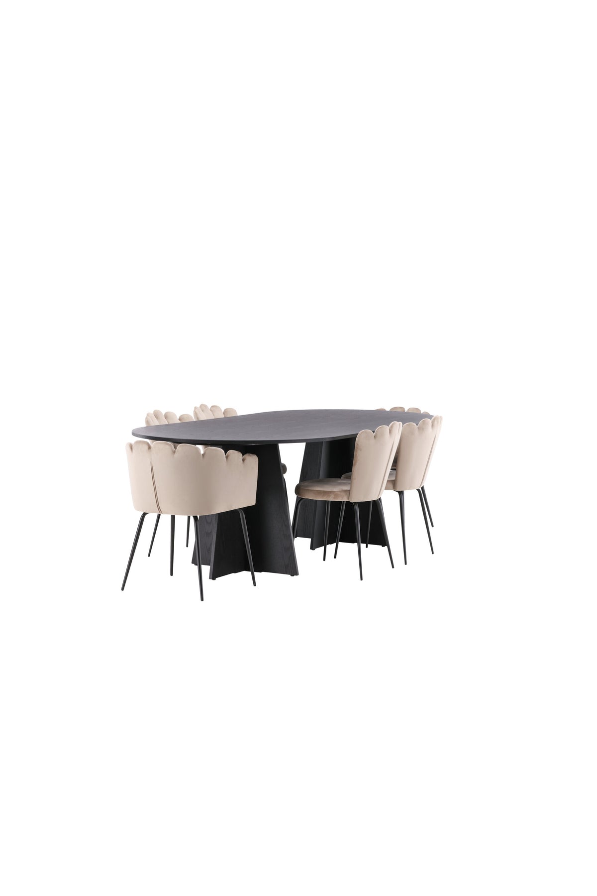 Bootcut Matbord med Limhamn Stolarna – Bord: 75x230x115 Stol: 42x82x44