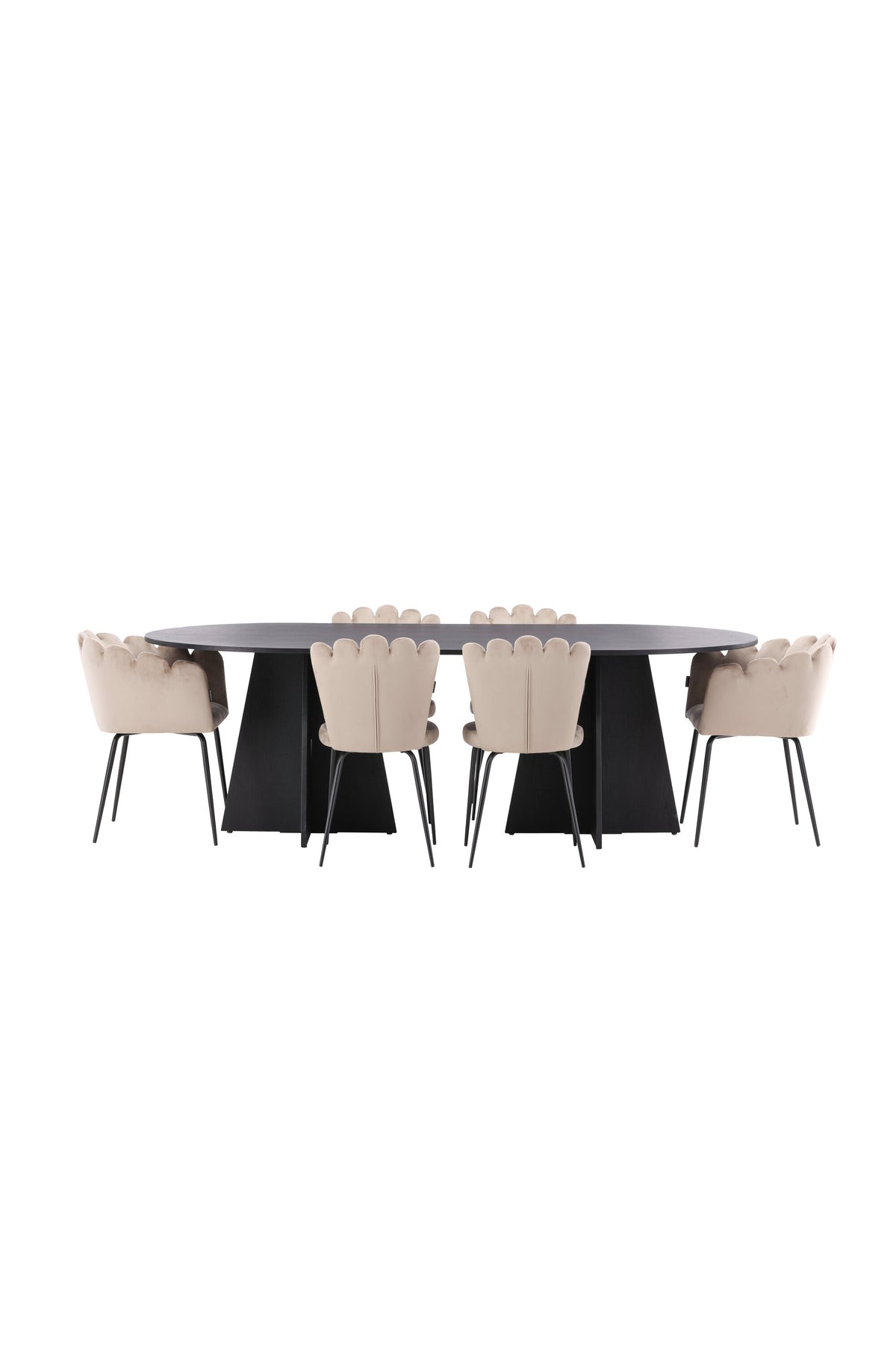 Bootcut Matbord med Limhamn Stolarna – Bord: 75x230x115 Stol: 42x82x44