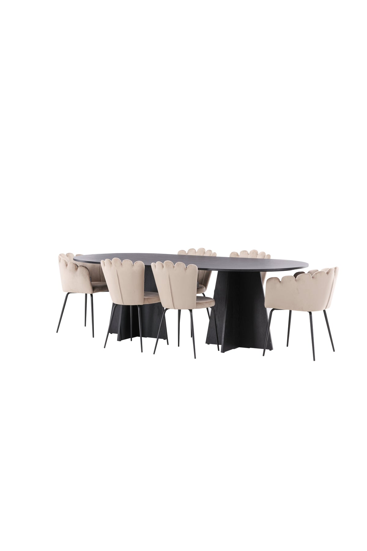 Bootcut Matbord med Limhamn Stolarna – Bord: 75x230x115 Stol: 42x82x44