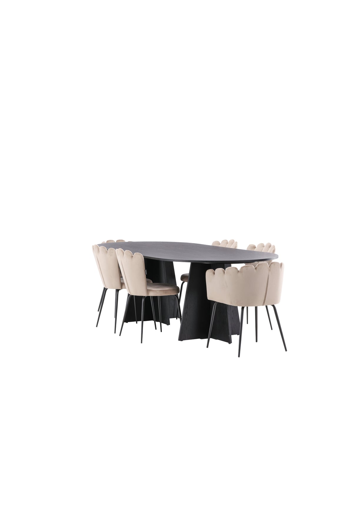 Bootcut Matbord med Limhamn Stolarna – Bord: 75x230x115 Stol: 42x82x44