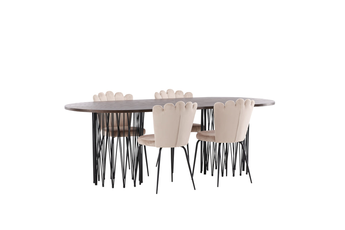 Stone Matbord med Limhamn Stolarna – Bord: 74x220x100 Stol: 42x82x44