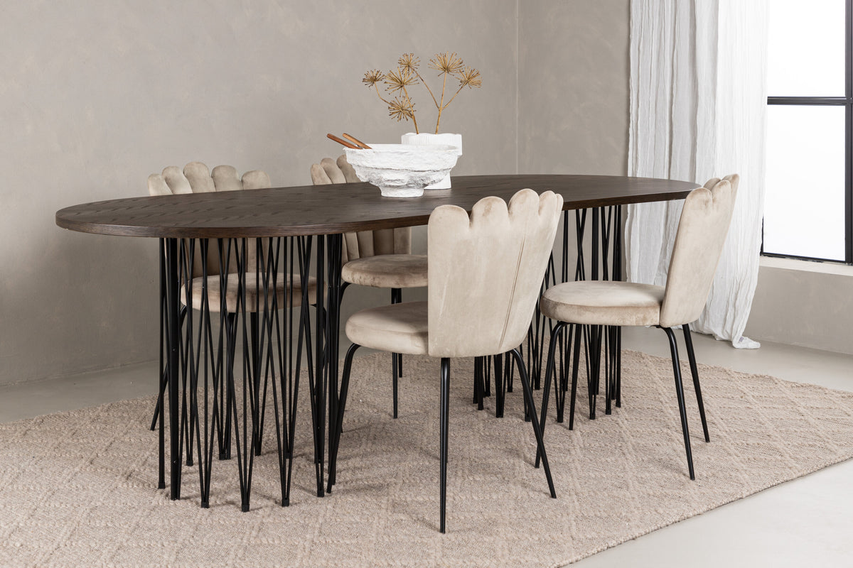 Stone Matbord med Limhamn Stolarna – Bord: 74x220x100 Stol: 42x82x44