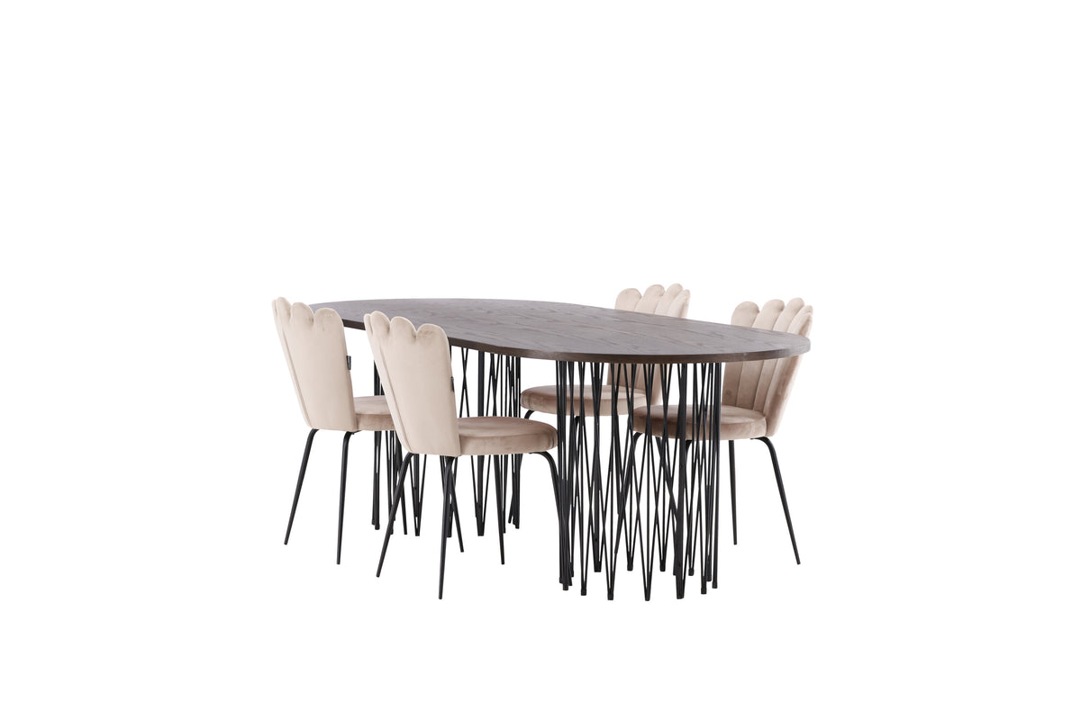 Stone Matbord med Limhamn Stolarna – Bord: 74x220x100 Stol: 42x82x44