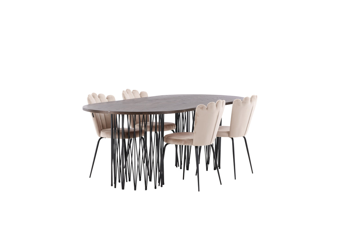 Stone Matbord med Limhamn Stolarna – Bord: 74x220x100 Stol: 42x82x44
