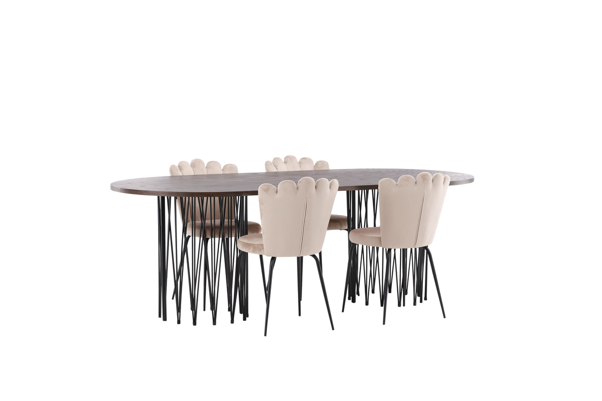 Stone Matbord med Limhamn Stolarna – Bord: 74x220x100 Stol: 42x82x44