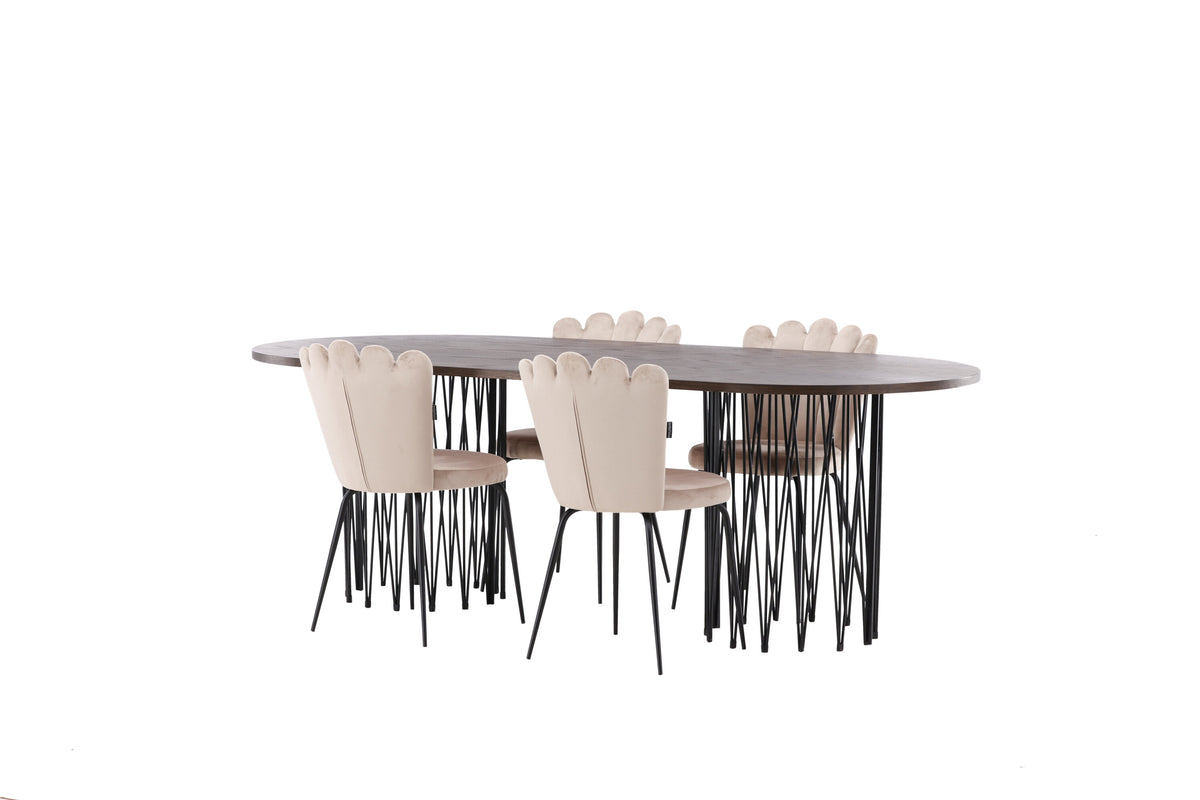 Stone Matbord med Limhamn Stolarna – Bord: 74x220x100 Stol: 42x82x44