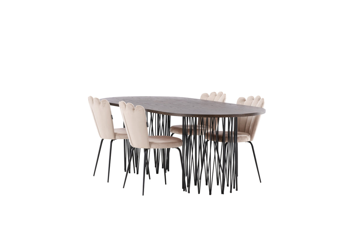Stone Matbord med Limhamn Stolarna – Bord: 74x220x100 Stol: 42x82x44