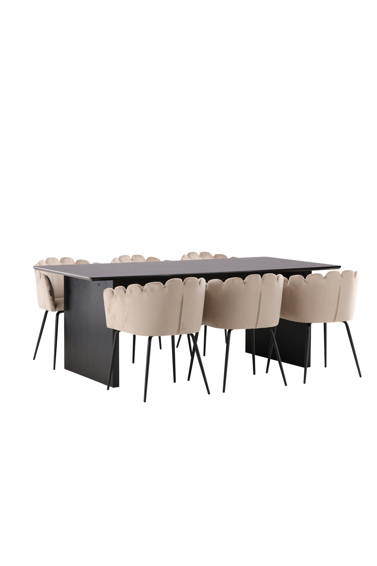 Vail Matbord med Limhamn Stolarna – Bord: 75x200x100 Stol: 51x76,5x52