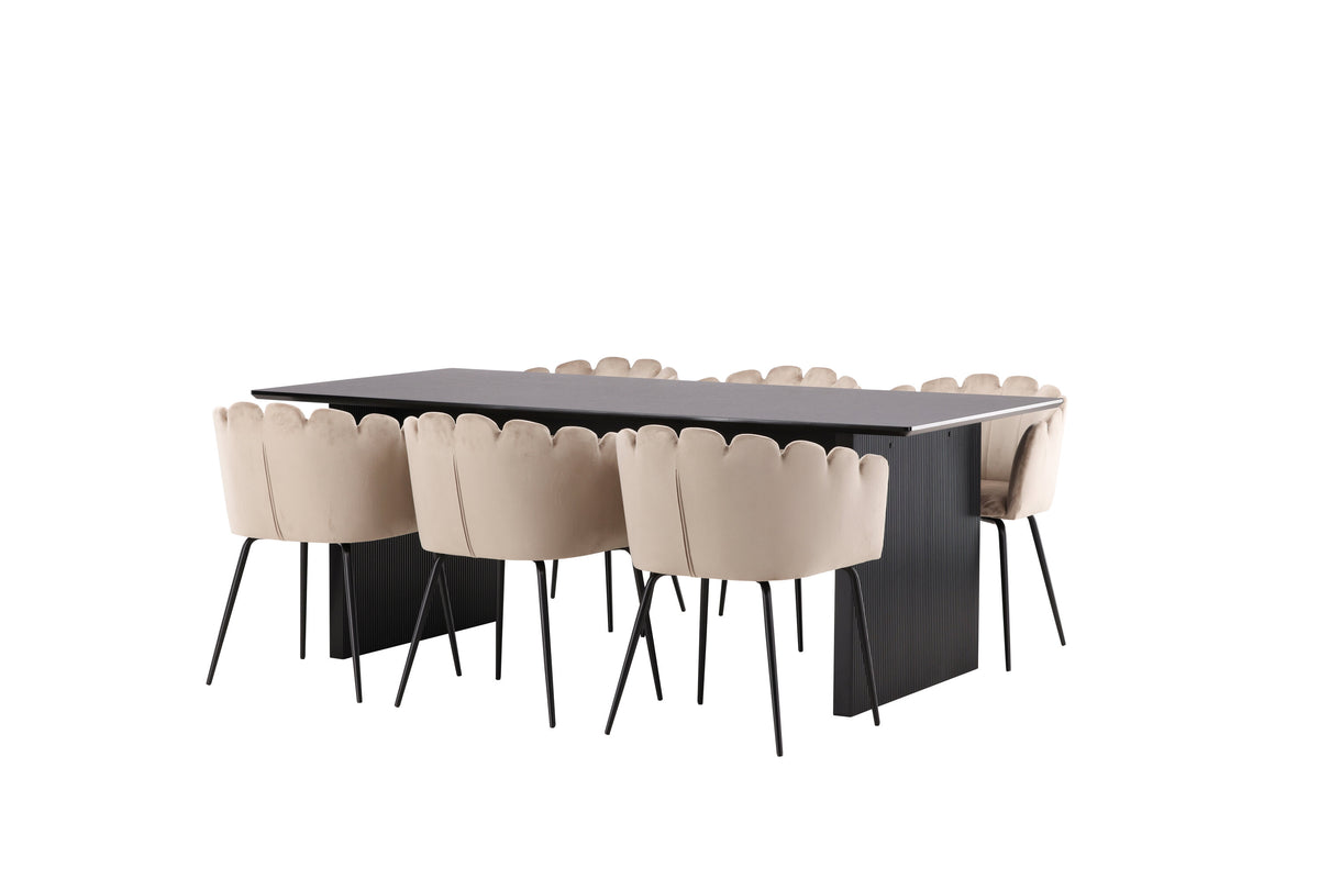 Vail Matbord med Limhamn Stolarna – Bord: 75x200x100 Stol: 51x76,5x52