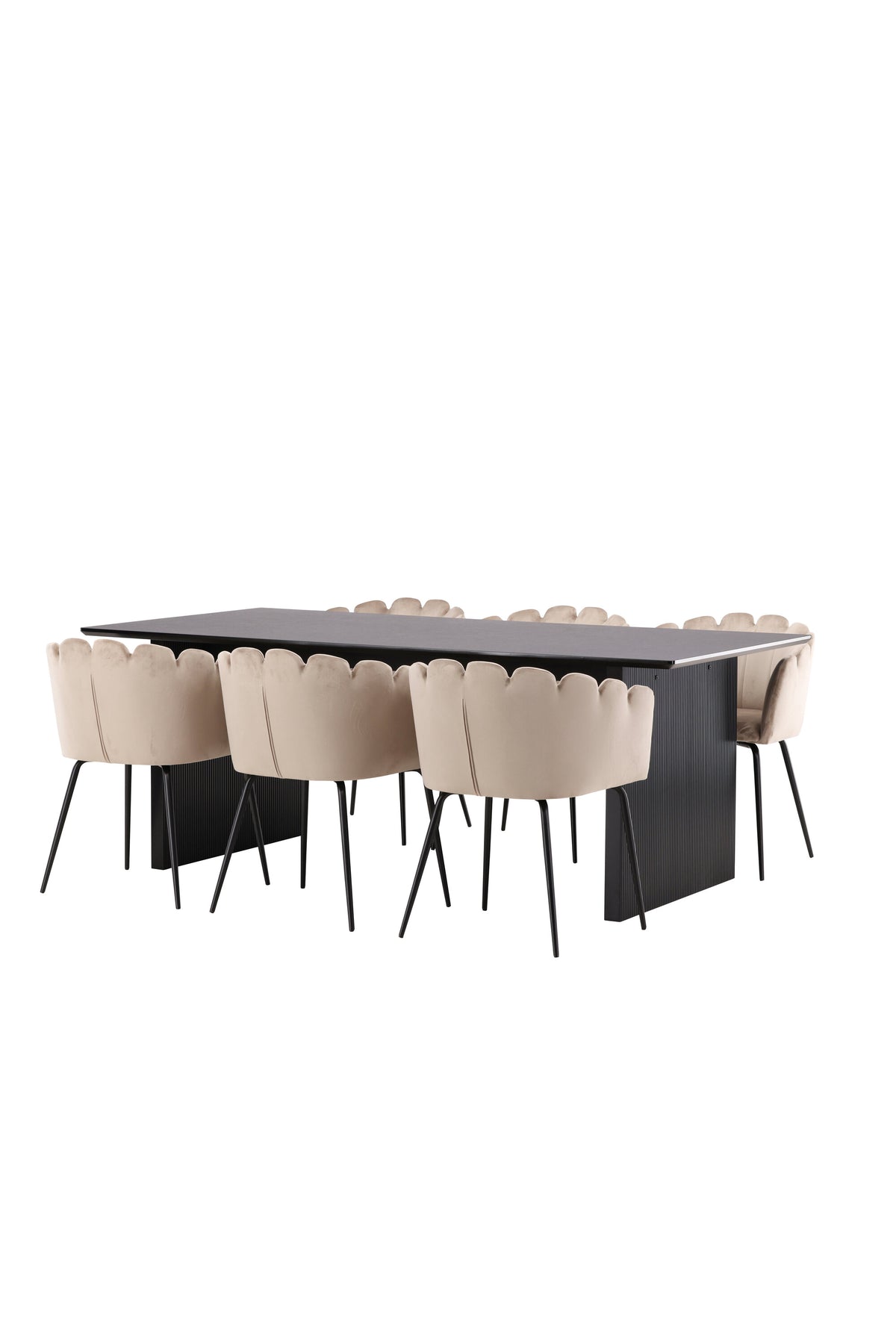 Vail Matbord med Limhamn Stolarna – Bord: 75x200x100 Stol: 51x76,5x52