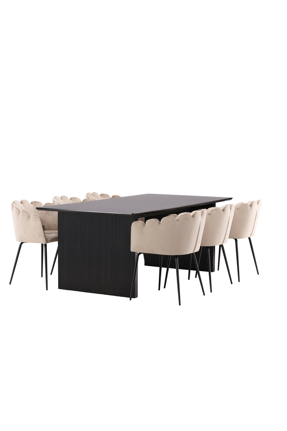 Vail Matbord med Limhamn Stolarna – Bord: 75x200x100 Stol: 51x76,5x52