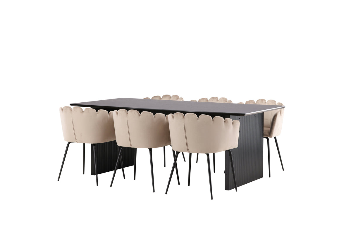 Vail Matbord med Limhamn Stolarna – Bord: 75x200x100 Stol: 51x76,5x52