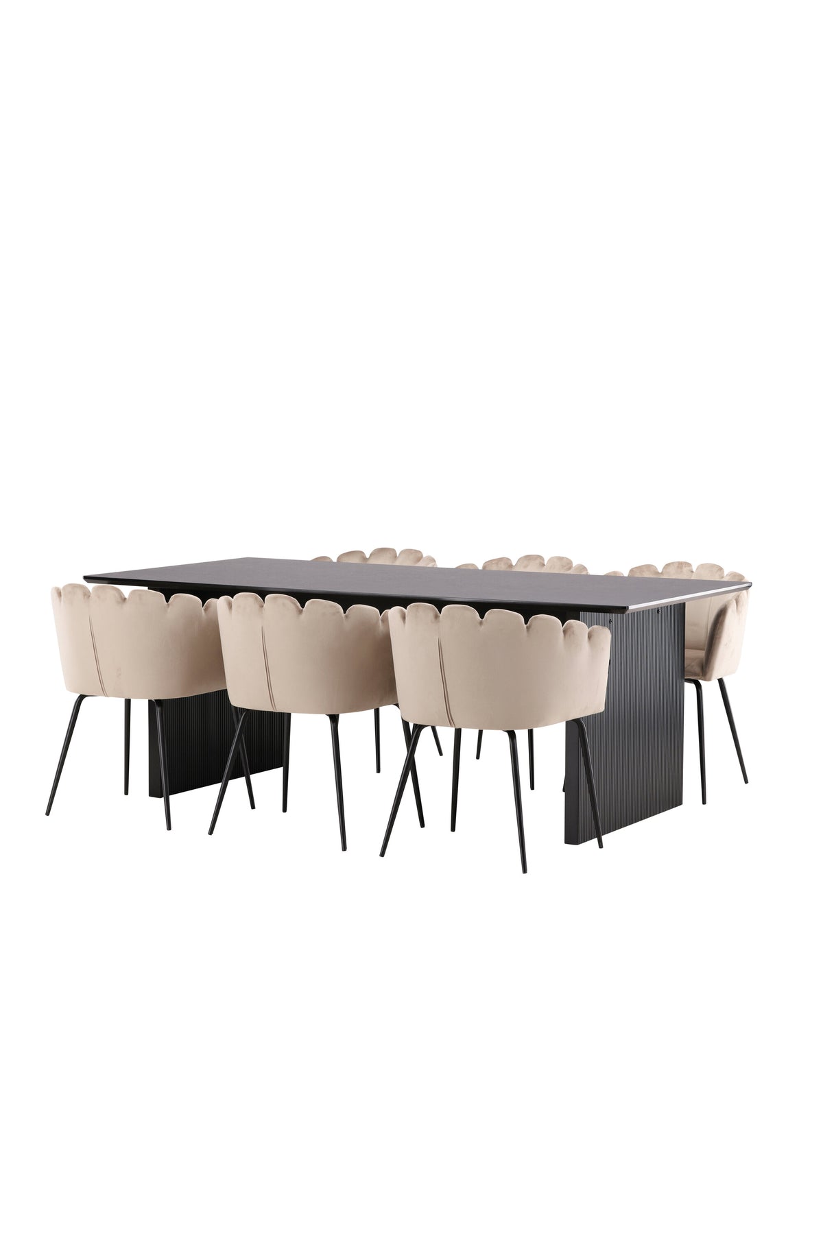 Vail Matbord med Limhamn Stolarna – Bord: 75x200x100 Stol: 51x76,5x52