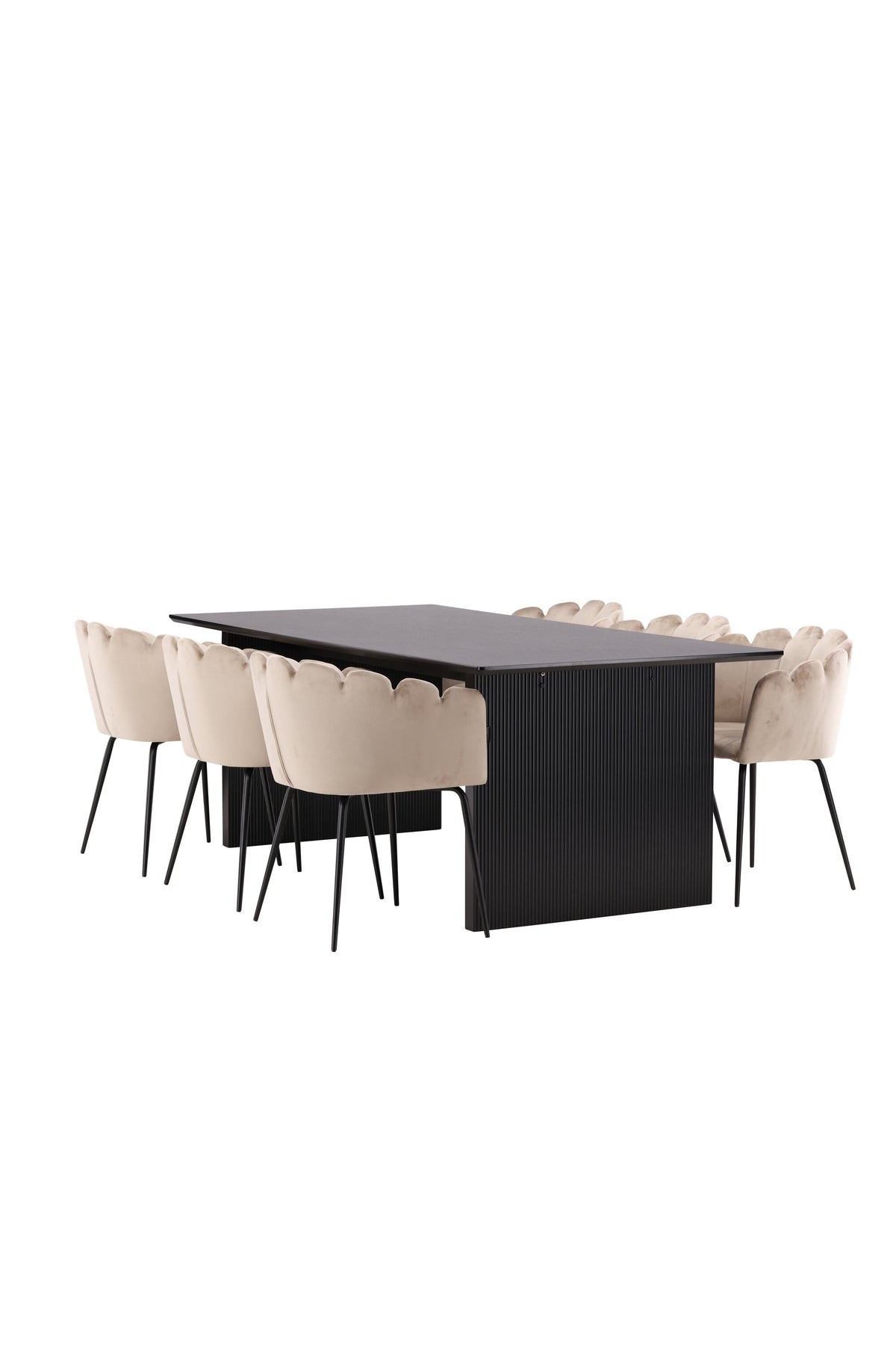 Vail Matbord med Limhamn Stolarna – Bord: 75x200x100 Stol: 51x76,5x52