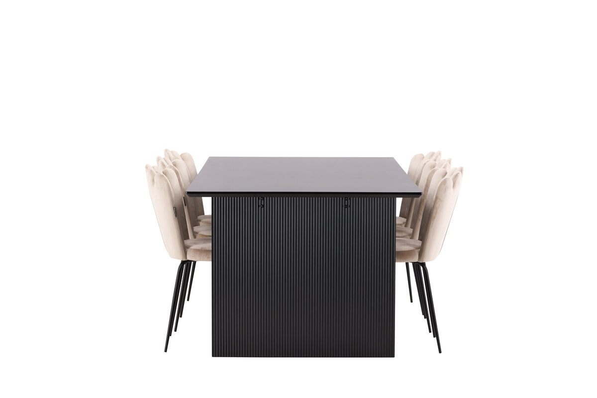 Vail Matbord med Limhamn Stolarna – Bord: 75x200x100 Stol: 42x82x44