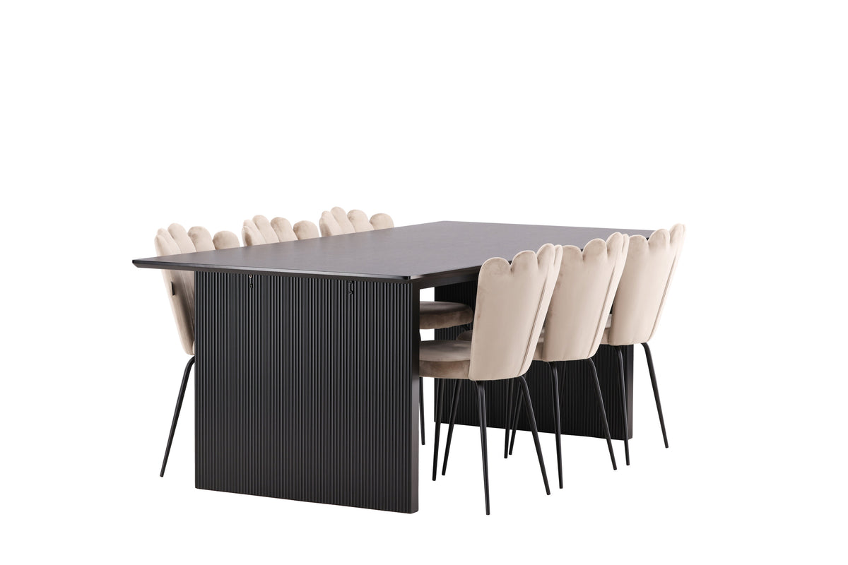 Vail Matbord med Limhamn Stolarna – Bord: 75x200x100 Stol: 42x82x44