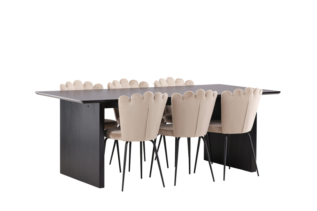 Vail Matbord med Limhamn Stolarna – Bord: 75x200x100 Stol: 42x82x44