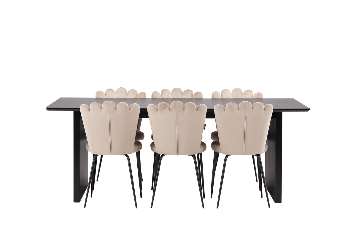 Vail Matbord med Limhamn Stolarna – Bord: 75x200x100 Stol: 42x82x44