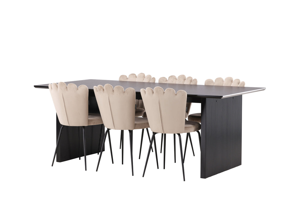 Vail Matbord med Limhamn Stolarna – Bord: 75x200x100 Stol: 42x82x44