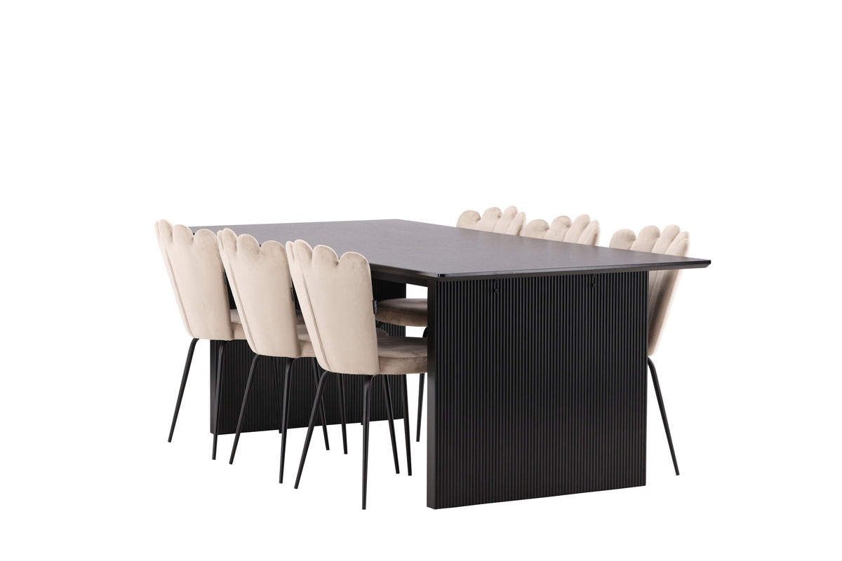 Vail Matbord med Limhamn Stolarna – Bord: 75x200x100 Stol: 42x82x44