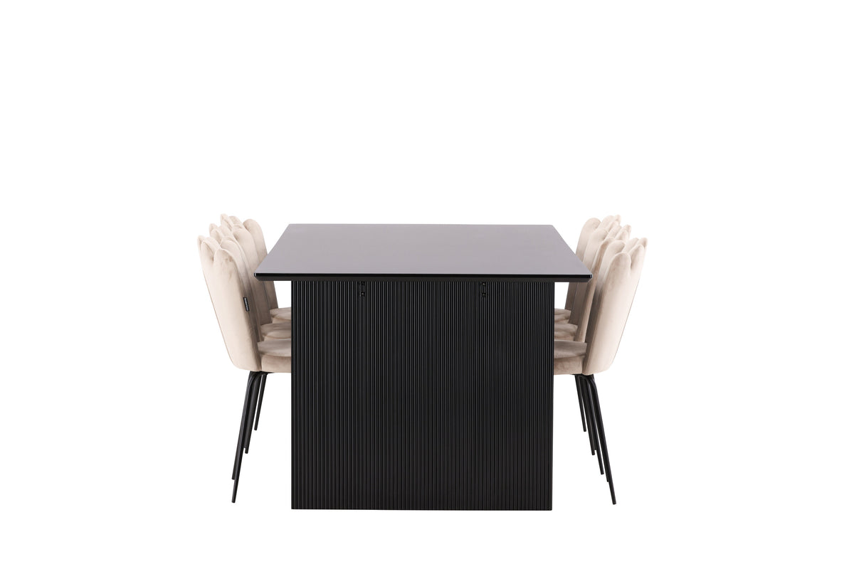 Vail Matbord med Limhamn Stolarna – Bord: 75x200x100 Stol: 42x82x44