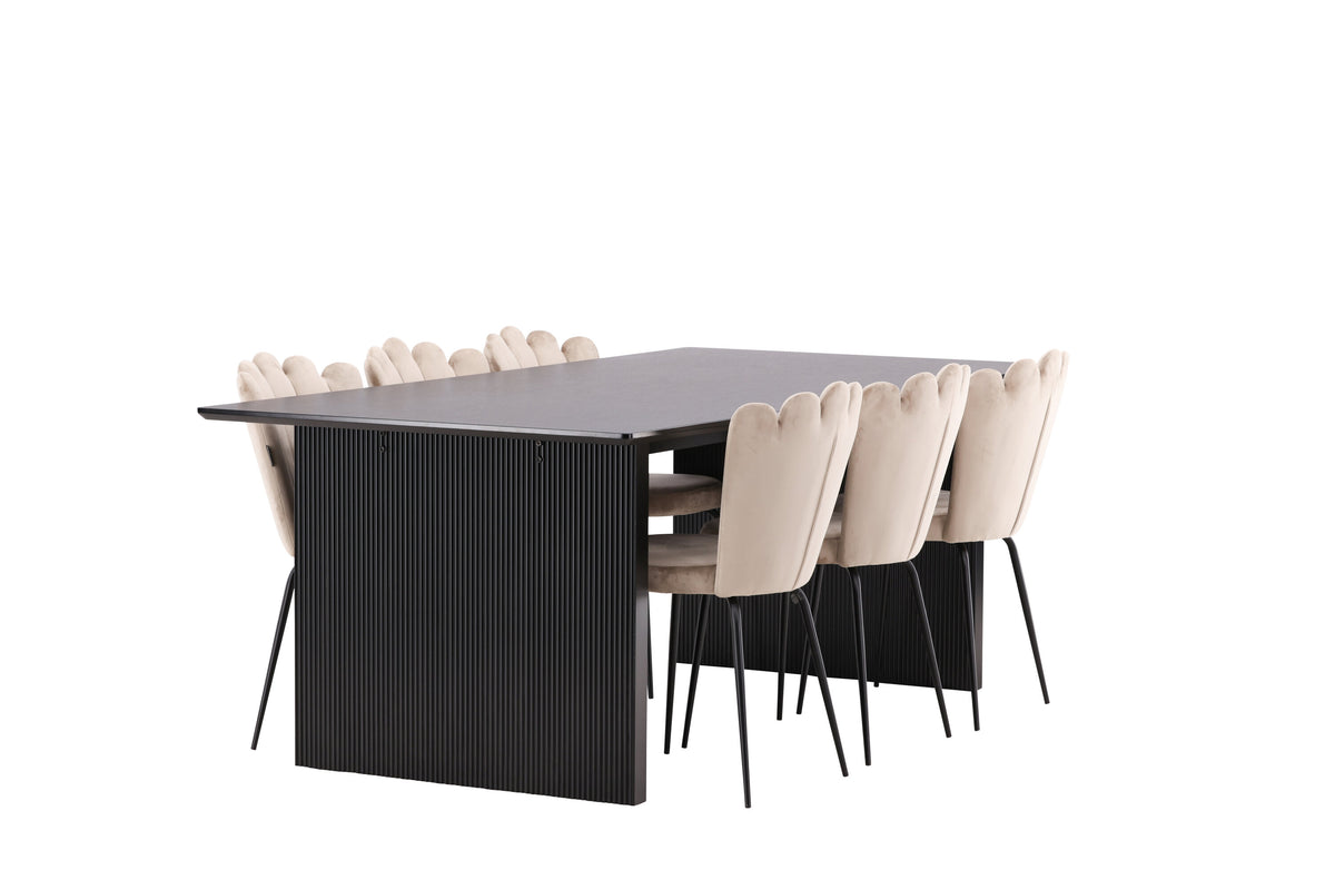 Vail Matbord med Limhamn Stolarna – Bord: 75x200x100 Stol: 42x82x44